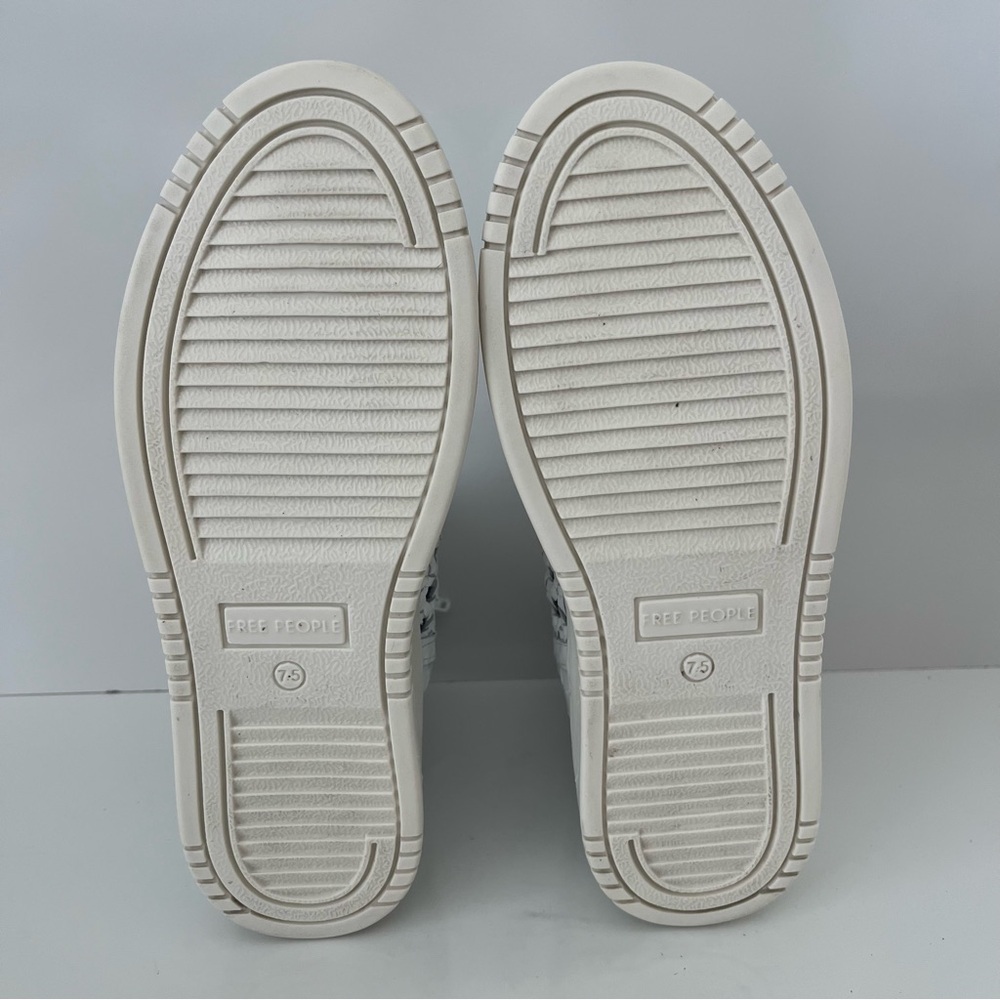 FREE PEOPLE Hayes Woven Leather High Top Sneakers in Ivory - Picture 12 of 13